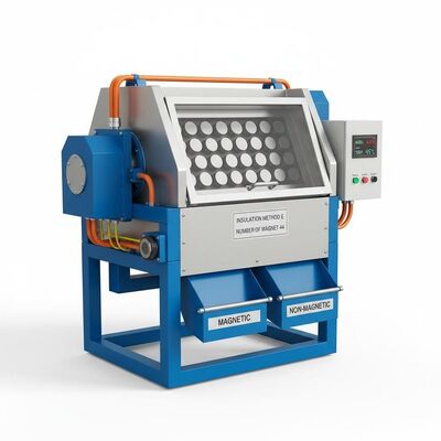 Aantal magneten 44 Elektromagnetische scheider Automatische werkwijze met isolatiemethode E Voor de scheiding van magnetisch materiaal