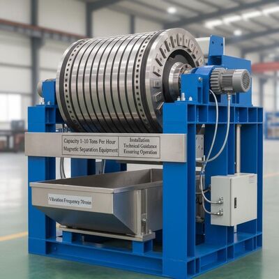 Capaciteit 1-10 ton per uur Magnetische scheidingstoestellen met trillingsfrequentie 70 rmin en installatietechnieke begeleiding die de werking verzekeren