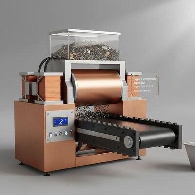 Koperen elektromagnetische scheider met een magnetische veldsterkte van 0,5 tot 1,5 Tesla en automatische werking die zorgt voor materiaalscheiding