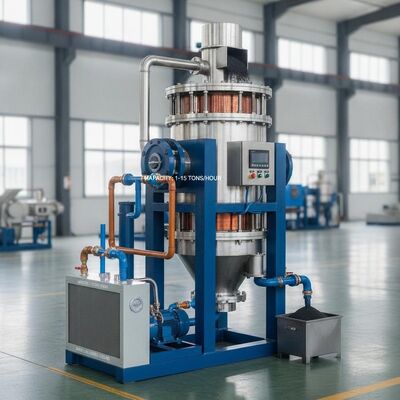 Capaciteit 1 tot 15 ton per uur Elektromagnetische scheider met water- en olie-dubbele koelmethode ontworpen voor het verwijderen van magnetische deeltjes