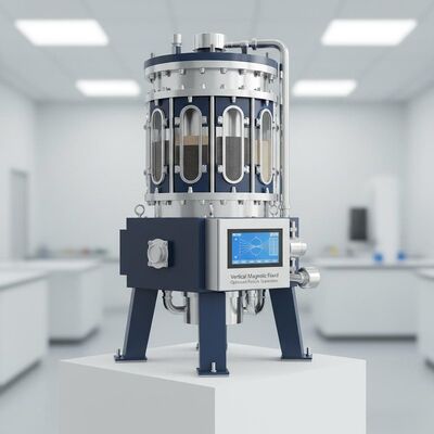 Verticaal magnetisch veld Magnetische scheider met hoge helling die een uniforme magnetische veldverdeling biedt, geoptimaliseerd voor deeltjesseparatie