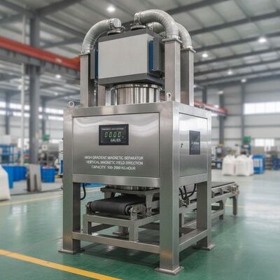 Magnetische veldsterkte 000 Gauss Magnetische scheider met hoge helling met verticale magnetische veldrichting en typisch 500 2000 kg Industrieel