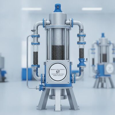 Verticale structurele vorm Natte magnetische scheidingsmagneet Veldintensiteit 5T Temperatuur lager dan 60 graden voor minerale verwerking