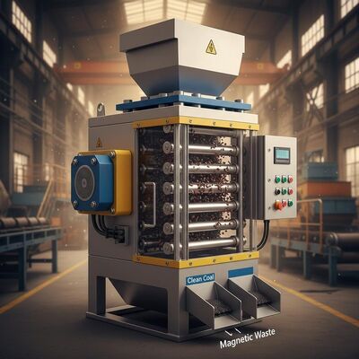 Achtergrondmagnetische intensiteit 10000-15000Gauss Magnetische deeltjesextractor ontworpen voor de kolenverwerking en materiaalseparatie