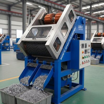 Op maat gemaakte spanningsseparator Elektromagnetische separator Automatische werking Separatie van ijzerzwarte metalen Niet-metalen Materialen Magnetische separatieapparatuur