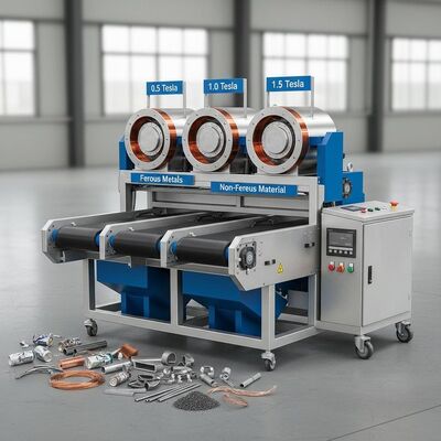 Magnetische veldsterkte 0,5 tot 1,5 Tesla Elektromagnetische Separator Automatisch Systeem voor Industriële Metaalwinning
