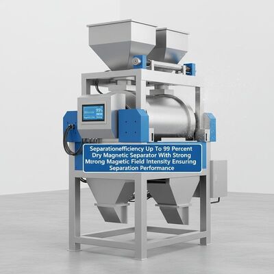 Separatie-efficiëntie tot 99 procent Droge magnetische separator met een sterke magnetische veldintensiteit die zorgt voor de separatieprestaties