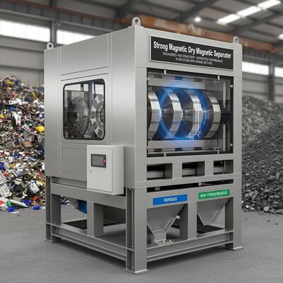 Sterke magnetische droge magnetische scheider ontworpen voor een consistente scheidsprestatie in de recycling- en mijnbouwsector