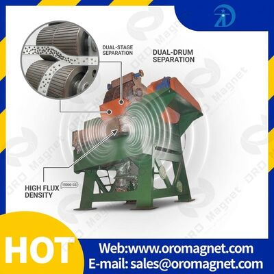 Makkelijk te onderhouden Magnetische scheider met een hoge magnetische veldintensiteit voor industriële magnetische scheiding