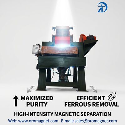 Magnetische separator met hoge magnetische sterkte en hoge gradiënt met verticale magnetische veldrichting en eenvoudig onderhoud voor scheiding