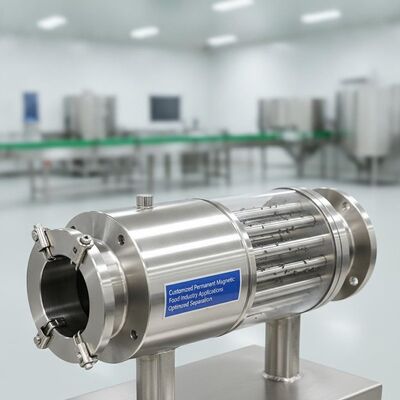 Gepersonaliseerde permanente magnetische scheider ontworpen voor toepassingen in de voedingsmiddelenindustrie die de magnetische scheidsprestaties garanderen