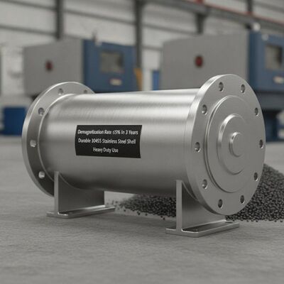 Demagnetiseringspercentage ≤ 5% in 3 jaar Permanente magnetische separator met duurzaam 304SS roestvrijstalen schelpmateriaal geschikt voor zwaar werk